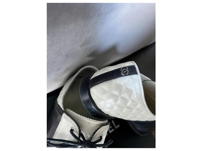Chanel Stringate Nero Bianco - vista 7