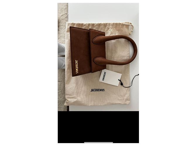 Borsa a mano Jacquemus Chiquito in pelle marrone - vista 2