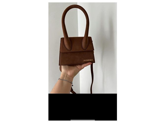 Borsa a mano Jacquemus Chiquito in pelle marrone - vista 3