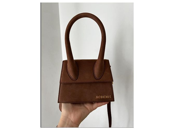 Borsa a mano Jacquemus Chiquito in pelle marrone - vista 5
