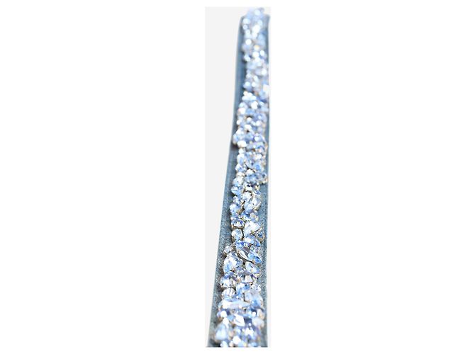 Ermanno Scervino Cinturón de denim azul con joyas envolventes - vista 6