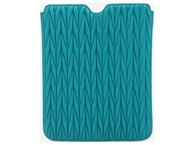 Miu Miu Blue Matelass√© leather tablet case - view 2