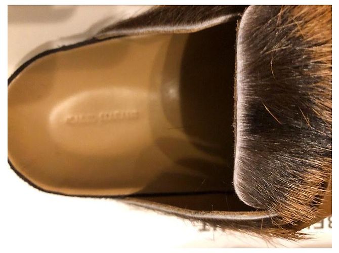 Zoccoli Isabel Marant Mirvin in Pelliccia Marrone Nero - vista 4