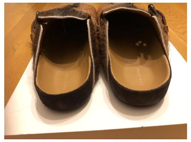 Zoccoli Isabel Marant Mirvin in Pelliccia Marrone Nero - vista 6