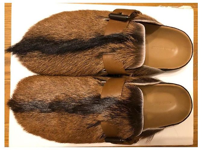 Zoccoli Isabel Marant Mirvin in Pelliccia Marrone Nero - vista 7