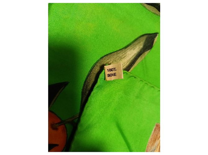 Sciarpa di seta Hermès Lemon & Orange 1962 verde - vista 6