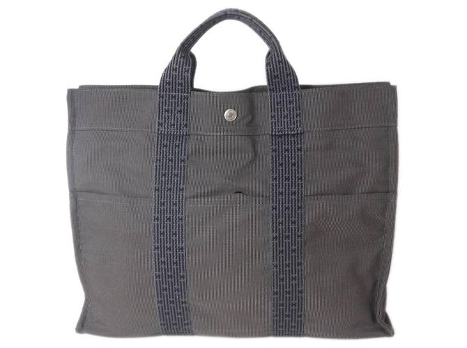 Hermès Tote MM Grau Air Line Braun - Ansicht 2