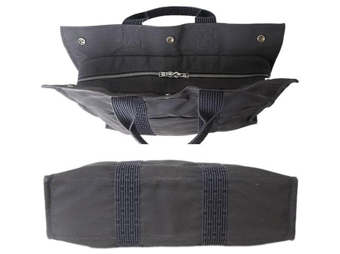 Hermès Tote MM Grau Air Line Braun - Ansicht 5
