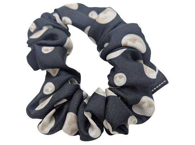 Scrunchie de seda negra Chanel Negro - vista 3
