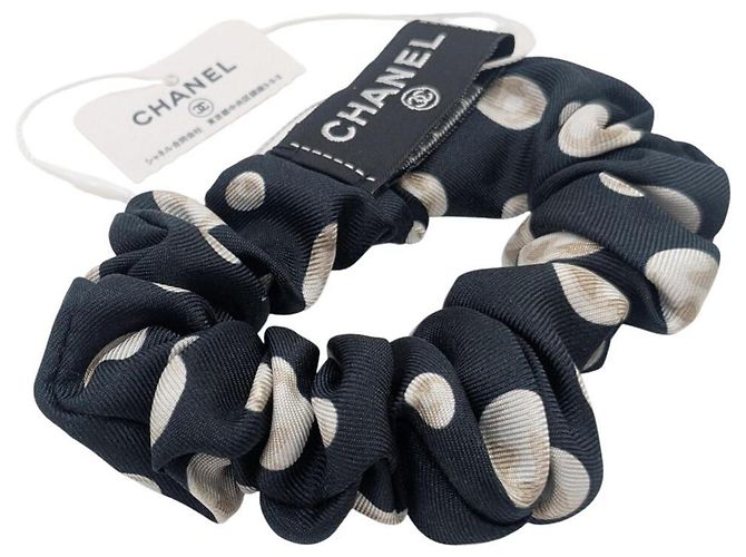 Scrunchie de seda negra Chanel Negro - vista 5