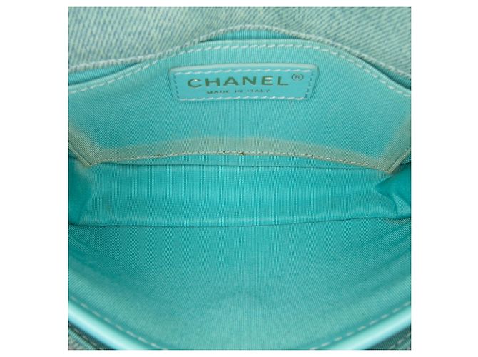 Chanel Mini CC Blu in Denim Trapuntato Borsa a Spalla - vista 4