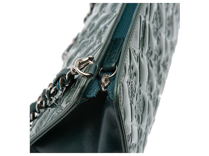 Pochette Preziosa in Pelle Verniciata Verde Chanel Verde scuro - vista 6