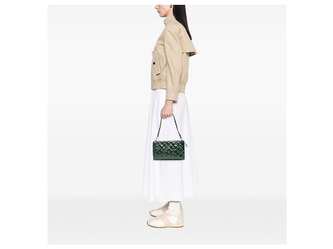 Pochette Preziosa in Pelle Verniciata Verde Chanel Verde scuro - vista 7