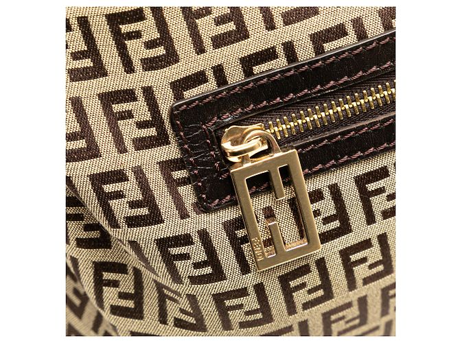 Fendi Beiger Zucchino Canvas Umhängetasche - Ansicht 10