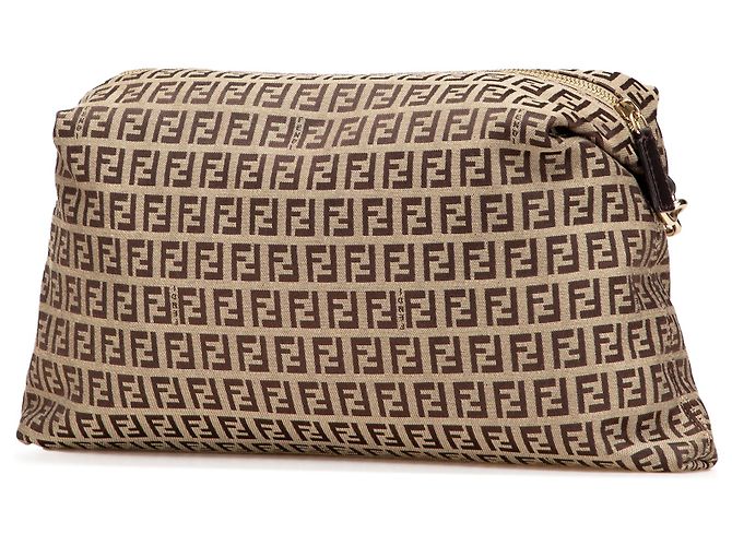 Fendi Beiger Zucchino Canvas Umhängetasche - Ansicht 2