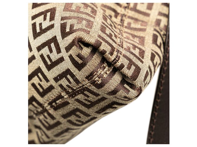 Fendi Beiger Zucchino Canvas Umhängetasche - Ansicht 7