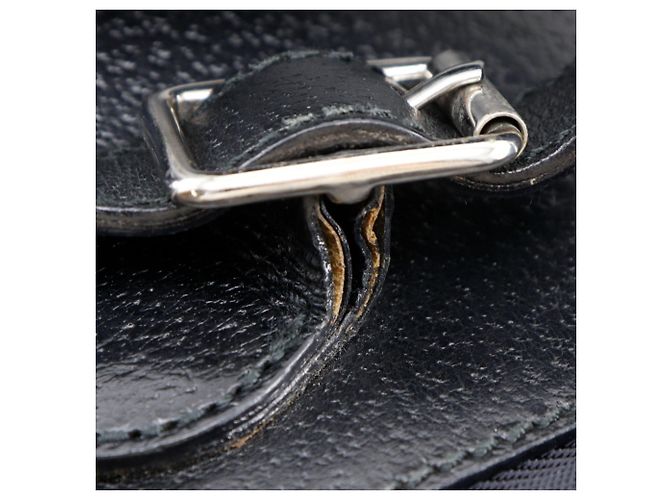 Zaino in nylon nero e pelle Gucci - vista 10