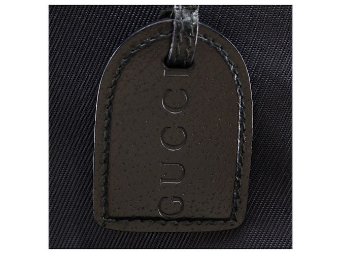 Zaino in nylon nero e pelle Gucci - vista 14