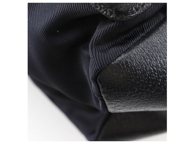 Zaino in nylon nero e pelle Gucci - vista 4