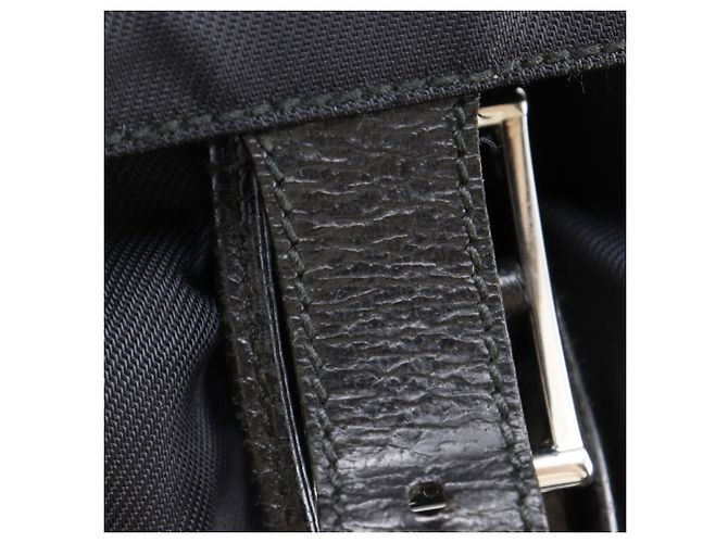 Zaino in nylon nero e pelle Gucci - vista 9