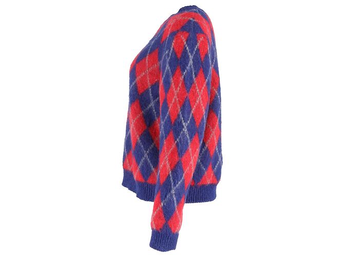 Sandro Jona Argyle Sweater in Multicolor Acrylic Multiple colors - view 2