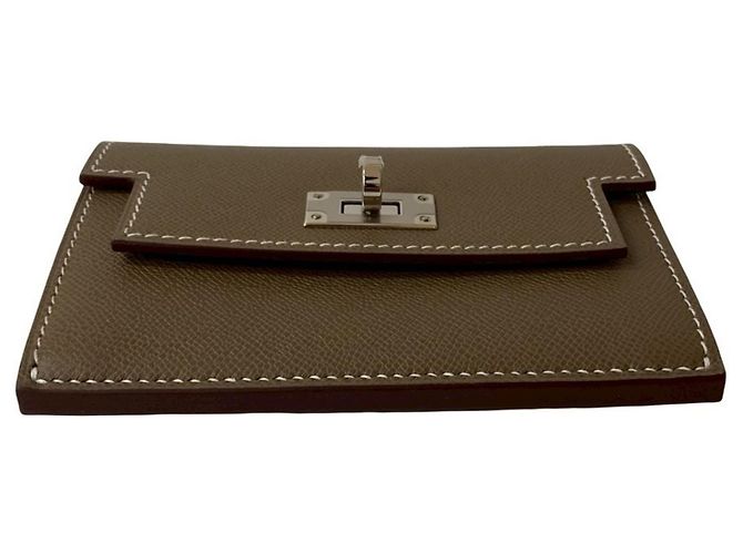Billetera Slim Kelly de Hermès Castaño - vista 6