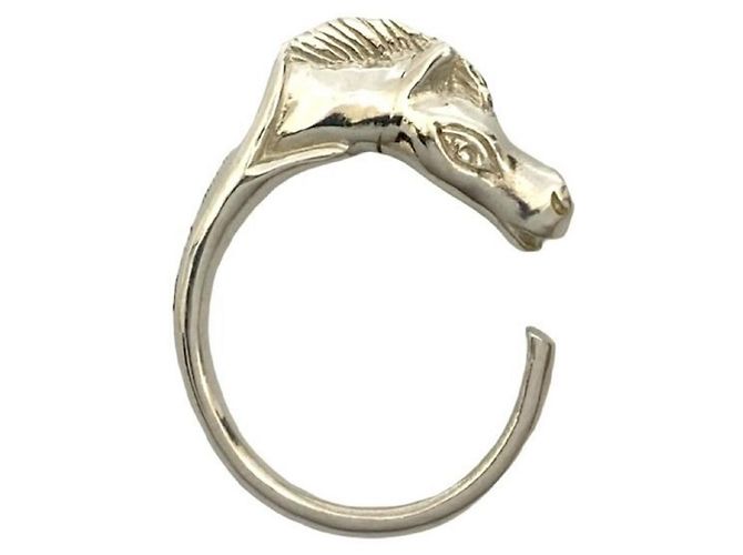 Ring Hermès Bague Cheval Hermes Argenté - vue 3
