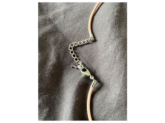 Collana Christian Dior Rosa con Cordino e D Argento - vista 4
