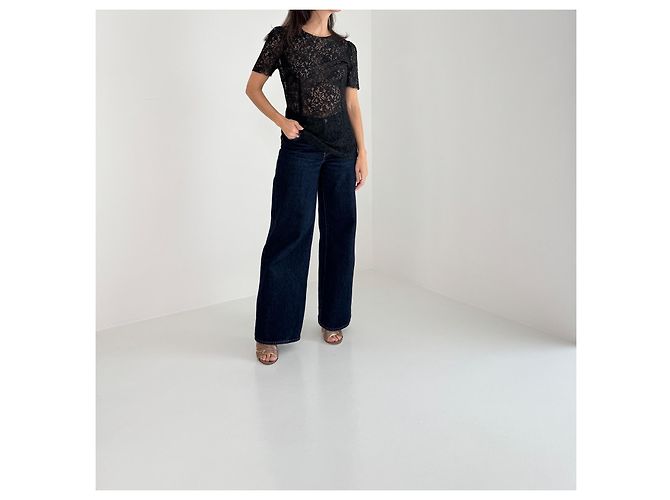 Top de encaje navy de manga corta Dolce & Gabbana Azul marino - vista 2