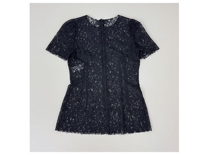 Top de encaje navy de manga corta Dolce & Gabbana Azul marino - vista 3