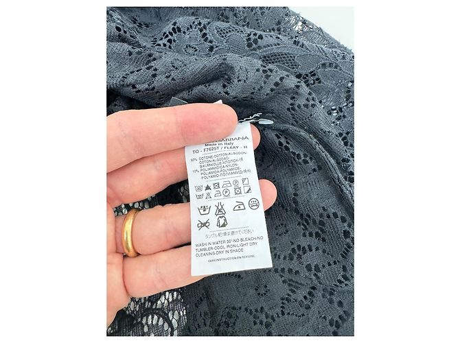 Top de encaje navy de manga corta Dolce & Gabbana Azul marino - vista 6
