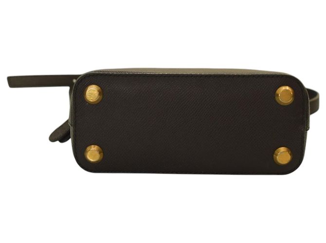 Borsa a tracolla in pelle con logo Balenciaga Ville Top Handle XXS – Nero e bianco - vista 10