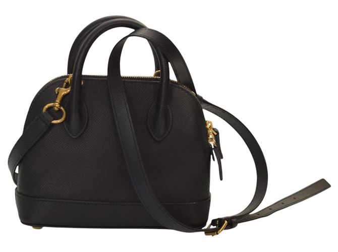 Borsa a tracolla in pelle con logo Balenciaga Ville Top Handle XXS – Nero e bianco - vista 4