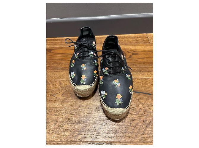 Saint Laurent Espadrilles mit Blumenmuster 38,5 Schwarz - Ansicht 12