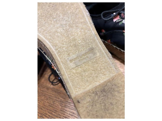Saint Laurent Espadrilles mit Blumenmuster 38,5 Schwarz - Ansicht 5