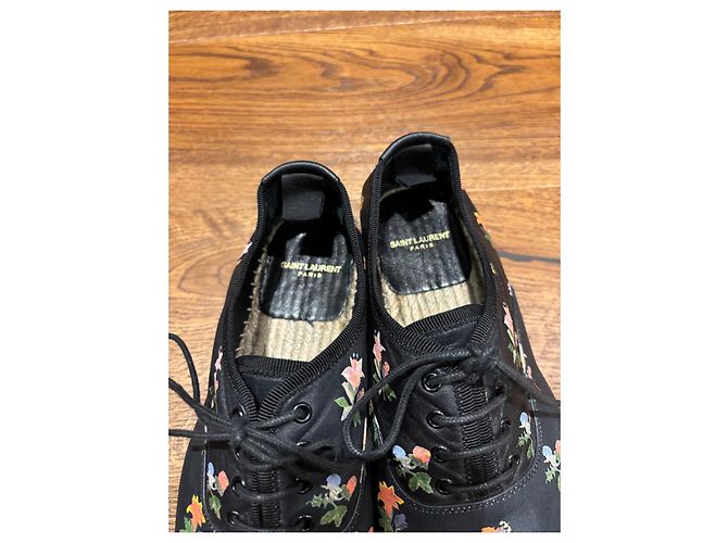 Saint Laurent Espadrilles mit Blumenmuster 38,5 Schwarz - Ansicht 6
