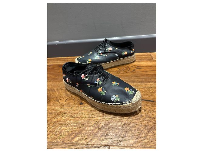 Saint Laurent Espadrilles mit Blumenmuster 38,5 Schwarz - Ansicht 8