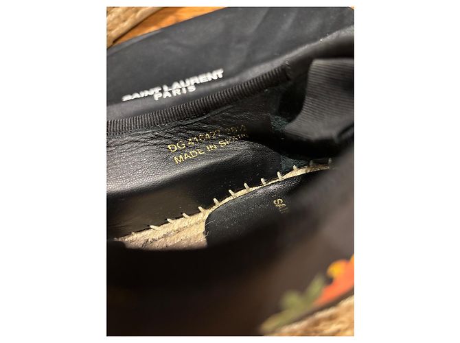 Saint Laurent Espadrilles mit Blumenmuster 38,5 Schwarz - Ansicht 9