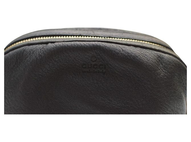 Bamboo GUCCI Clutch Bag Vintage in Pelle Nera con Zip in Bambù in pelle morbida nera Nero - vista 13