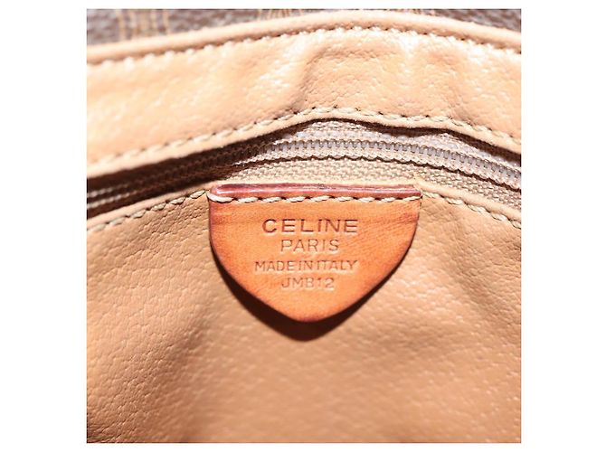 Céline Borsa a mano in tela Macadam CELINE in pelle PVC marrone oro Auth ep10012 D'oro - vista 12