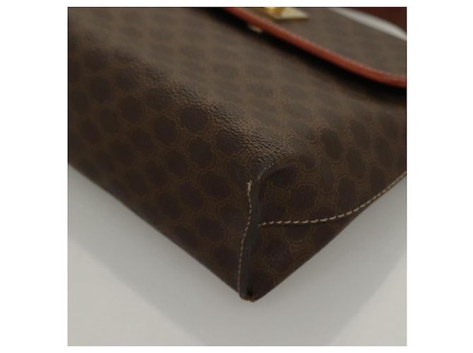 Céline Borsa a mano in tela Macadam CELINE in pelle PVC marrone oro Auth ep10012 D'oro - vista 14