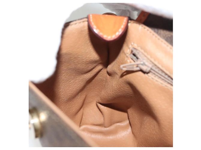 Céline Borsa a mano in tela Macadam CELINE in pelle PVC marrone oro Auth ep10012 D'oro - vista 19
