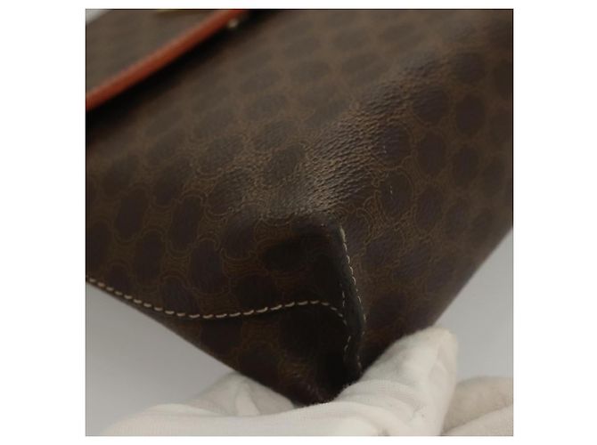 Céline Borsa a mano in tela Macadam CELINE in pelle PVC marrone oro Auth ep10012 D'oro - vista 9