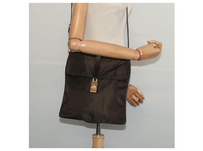PRADA Schultertasche Nylon Khaki Gold Auth bs28237 Golden - Ansicht 23