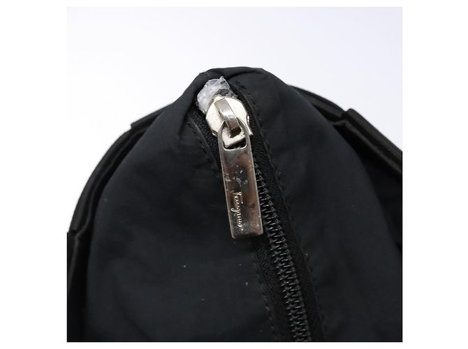 Borsa a mano Salvatore Ferragamo in tela nera e argento autentica sw1281 - vista 10