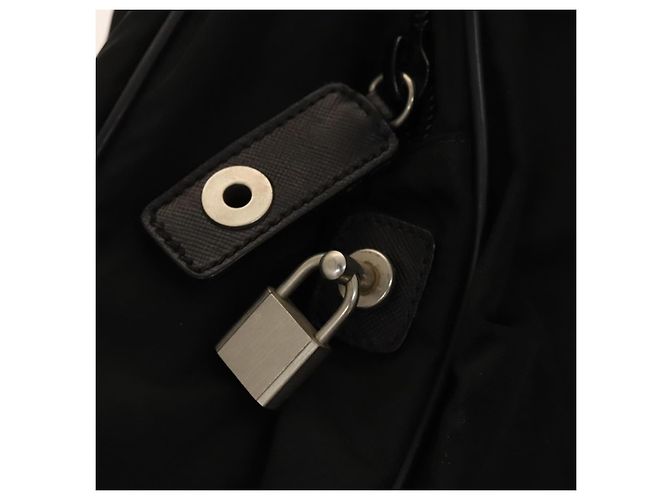 PRADA Funda para prendas de nylon negro plateado Auth bs28232 Plata - vista 22