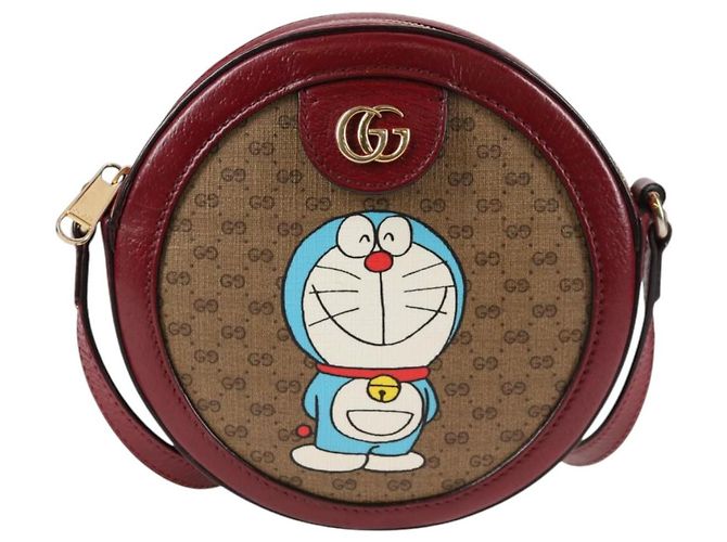 Borsa di collaborazione GUCCI Micro GG Supreme Doraemon in PVC beige 625216 Auth 133618 - vista 13