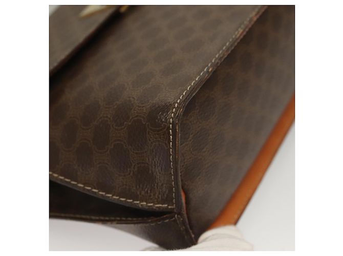 Céline Borsa a mano in tela Macadam CELINE in pelle PVC marrone oro Auth 136069 D'oro - vista 14