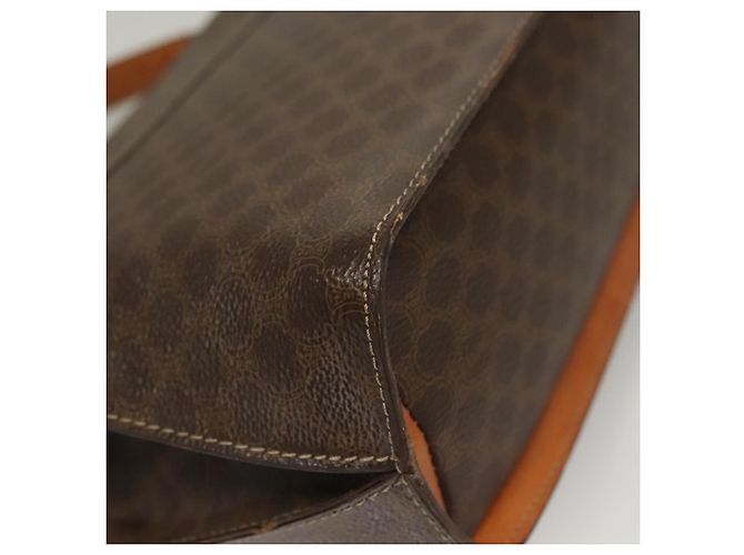 Céline Borsa a mano in tela Macadam CELINE in pelle PVC marrone oro Auth 136069 D'oro - vista 15