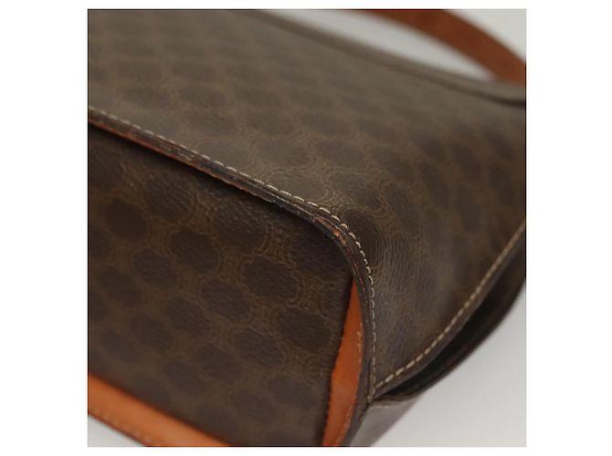 Céline Borsa a mano in tela Macadam CELINE in pelle PVC marrone oro Auth 136069 D'oro - vista 16